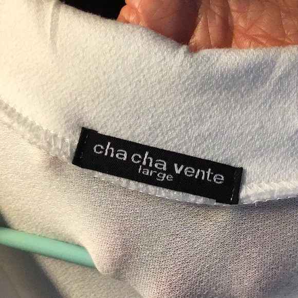 CHA CHA VENTE woman's blouse  sz L  white - Picture 5 of 7